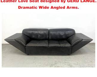 Lot 1640 DeSEDE DS 126 Two Seater Sofa. Leather Love Seat designed by GERD LANGE. Dramatic Wide Angled Arms. 