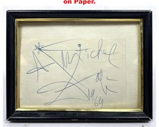 Lot 1294 Salvador Dali Framed Autograph on Paper. 