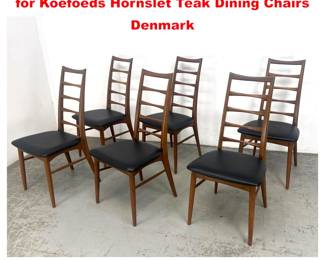 Lot 1202 Set 6 Danish Modern Niels Koefoed for Koefoeds Hornslet Teak Dining Chairs Denmark