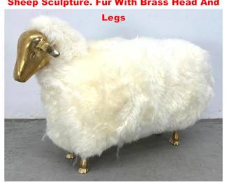 Lot 1247 FrancoisXavier Lalanne Style Sheep Sculpture. Fur With Brass Head And Legs