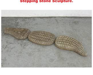 Lot 1682 3pc cement alligator. Garden Stepping Stone Sculpture. 