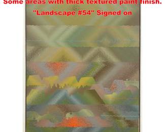 Lot 1614 PEDEN 70 s Abstract Painting. Some areas with thick textured paint finish. Landscape 54 Signed on