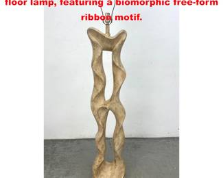 Lot 1509 Jaru 1980s Post Modern plaster floor lamp, featuring a biomorphic freeform ribbon motif.
