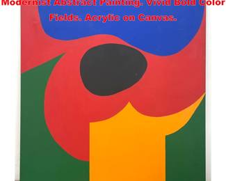 Lot 1598 Large ELIZABETH BLUMENTHAL Modernist Abstract Painting. Vivid Bold Color Fields. Acrylic on Canvas. 