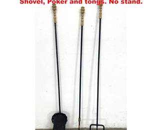 Lot 1571 Extra long 47 inch fireplace tools. Shovel, Poker and tongs. No stand.