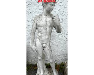 Lot 1707 Cast Stone Garden Patio Sculpture of David. 