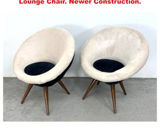 Lot 1462 Pair Jean Royere Style Oeuf Egg Lounge Chair. Newer Construction. 