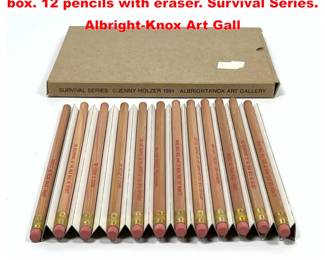 Lot 1297 Jenny Holzer Truisms pencils in box. 12 pencils with eraser. Survival Series. AlbrightKnox Art Gall