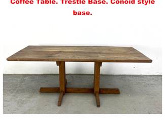 Lot 1558 Studio Made Nakashima Style Coffee Table. Trestle Base. Conoid style base. 