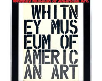 Lot 1301 Christopher Wool Lithograph Print. Whitney Museum of American Art. 