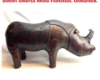 Lot 1511 Attributed Abercrombie and Fitch Dimitri Omersa Rhino Footstool. Unmarked. 
