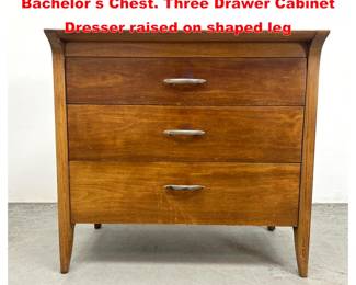 Lot 1390 DREXEL Profile American Modern Bachelor s Chest. Three Drawer Cabinet Dresser raised on shaped leg