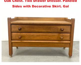 Lot 1479 GUILLERME et CHAMBRON French Oak Chest. Two Drawer Dresser. Paneled Sides with Decorative Skirt. Gal