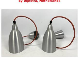 Lot 1340 Pair Spun Aluminum pendant lamps by Dijkstra, Netherlands 