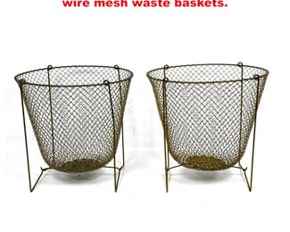 Lot 1533 Pair French MAILLINOX collapsible wire mesh waste baskets. 