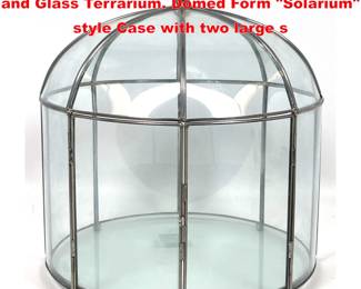 Lot 1444 HENFEATHERS Vintage 11 Metal and Glass Terrarium. Domed Form Solarium style Case with two large s