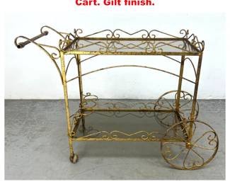 Lot 1269 Ornate Italian Style Rolling Bar Tea Cart. Gilt finish. 