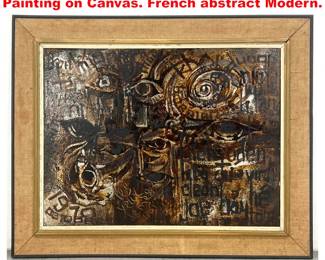 Lot 1233 Georges Ebrin Adingra Mixed Media Painting on Canvas. French abstract Modern.