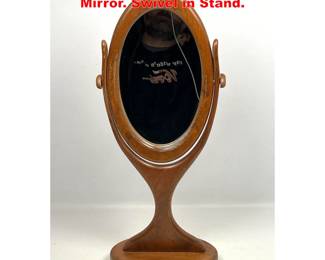 Lot 1491 Custom Hand Made Dresser Vanity Mirror. Swivel in Stand. 