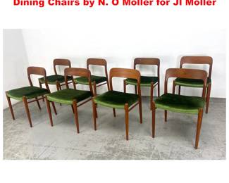 Lot 1260 Set 8 Vintage Danish Modern Dining Chairs by N. O Moller for Jl Moller