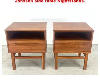 Lot 1252 Pair Danish Modern Teak Nils Jonsson side table Nightstands. 