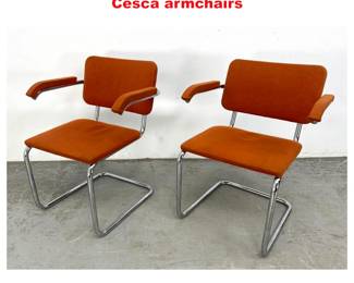 Lot 1278 Pair Gordon International Orange Cesca armchairs