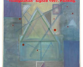 Lot 1610 F BRONNER Modernist Oil Painting. Triangulation Signed 1997. Painting. 