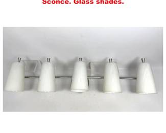 Lot 1624 Vintage Lightolier 5 Shade Wall Sconce. Glass shades. 