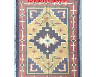 Lot 1215 3 11 X 6 Flat weave Carpet Rug. Geometric pattern. 