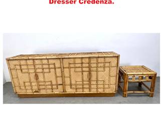 Lot 1351 Bamboo and Rattan Low Dresser Credenza.