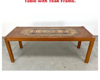 Lot 1250 Danish Modern Tile Top Coffee Table with Teak Frame. 