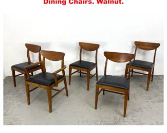 Lot 1741 Set 5 Vaughn Furniture Midcentury Dining Chairs. Walnut.