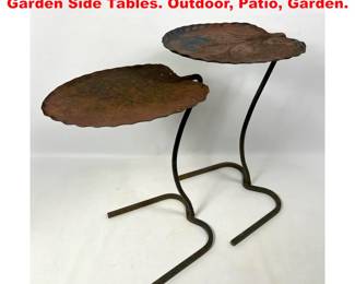 Lot 1657 Pr SALTERINI Nesting Leaf Form Garden Side Tables. Outdoor, Patio, Garden. 
