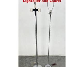 Lot 1728 2 pcs Vintage Chrome Floor Lamps. Lightolier and Laurel