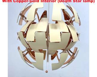 Lot 1324 IKEA PS 2014 Pendant light fixture With CopperGold Interior Death Star lamp