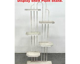 Lot 1589 Vintage Art Deco Wood and Metal Display Shelf Plant Stand. 