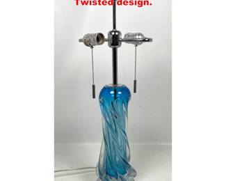 Lot 1360 Italian Murano Glass Table Lamp. Twisted design.