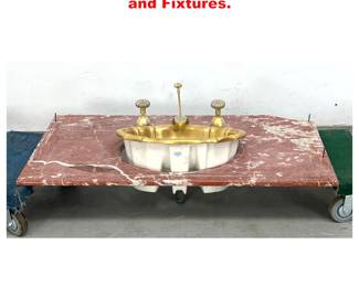 Lot 1660 Sherle Wagner Italy Sink and Fixtures. 