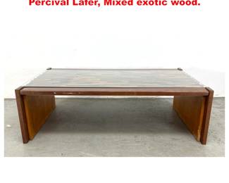 Lot 1204 Brazilian Modern coffee table by Percival Lafer, Mixed exotic wood. 