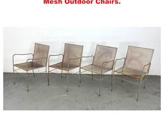 Lot 1696 Set 4 Mid Century Modern Wire Mesh Outdoor Chairs. 