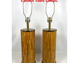 Lot 1442 Pair Gabriella Crespi Style Bamboo Column Table Lamps. 