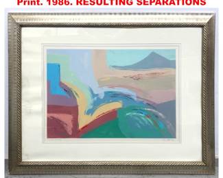 Lot 1227 Artist Signed Modernist Lithograph Print. 1986. RESULTING SEPARATIONS