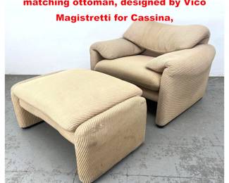 Lot 1758 Maralungaw lounge chair and matching ottoman, designed by Vico Magistretti for Cassina,