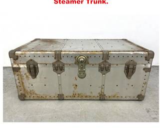 Lot 1632 Vintage Aluminum Clad Riveted Steamer Trunk. 