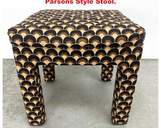 Lot 1217 Vintage Modern Full Upholstered Parsons Style Stool. 