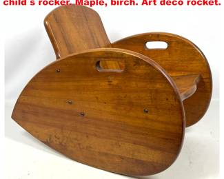 Lot 1424 Pliner and Sandler Machine Age child s rocker. Maple, birch. Art deco rocket. 