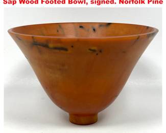Lot 1496 Artisan Kelly Dunn 2003 Turned Sap Wood Footed Bowl, signed. Norfolk Pine