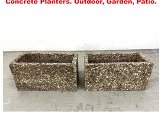Lot 1703 Pr 2 Long Aggregate Pebble Concrete Planters. Outdoor, Garden, Patio. 
