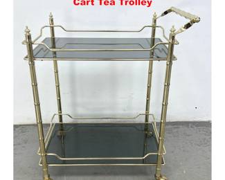 Lot 1219 Faux Bamboo and Black Glass Bar Cart Tea Trolley