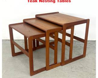 Lot 1312 3pc set. Danish Modern Denmark Teak Nesting Tables